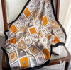 Horse Print Silk Scarf - Taupe/Black