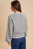 Scalloped Sweater With White Trim - Grey