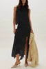 Lace Trim Two Piece Set - Black