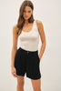 Linen Shorts With Pockets - Black
