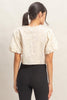 Embroidered Front Tie Shirt - Cream