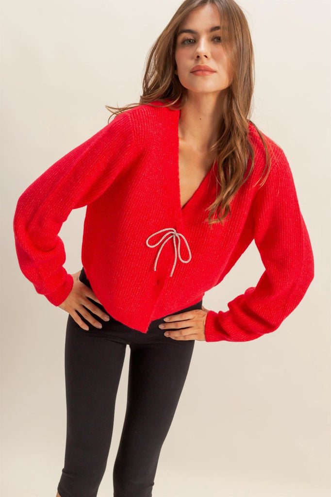 The Holiday Cardigan - Red
