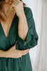 Dolman Sleeve Tie Front Dress - Green