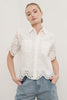 Scallop Edge Eyelet Button Up