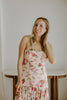 Strapless Drop Waist Floral Dress - Rose