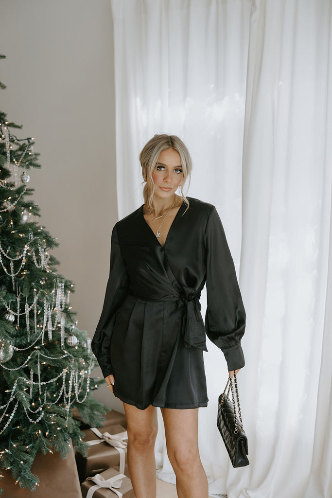 Bell Sleeve Front Tie Romper