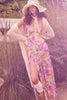 Pink/Orange Watercolour Maxi Dress