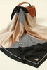 Block Colour & Stripe Scarf - Taupe