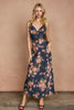 Navy And Fall Floral Dress