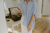 Oversized Striped Shirt - Blue
