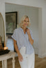 Striped Short Sleeve Button Down - Blue