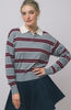 Striped Rugby Shirt - Wine/Grey