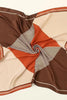 Block Colour & Stripe Scarf - Brown