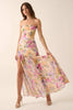 Pink/Orange Watercolour Maxi Dress