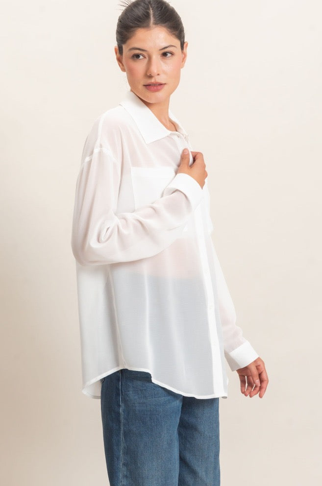 Sheer Blouse - White