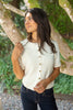 Short Sleeve Knit Cardigan - Ivory