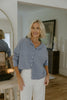 Lightweight Button Up Cardigan - Heather Blue
