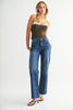 Slim Palazzo With Scissor Cut - Dark