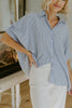 Oversized Striped Shirt - Blue