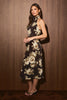 Halter Neck Bias Cut Midi Dress - Brown
