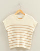 Striped Knit Sweater - Cream/Taupe