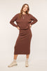 Waffle Sweater & Skirt Set - Puce
