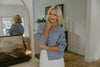 Lightweight Button Up Cardigan - Heather Blue