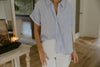 Striped Short Sleeve Button Down - Blue