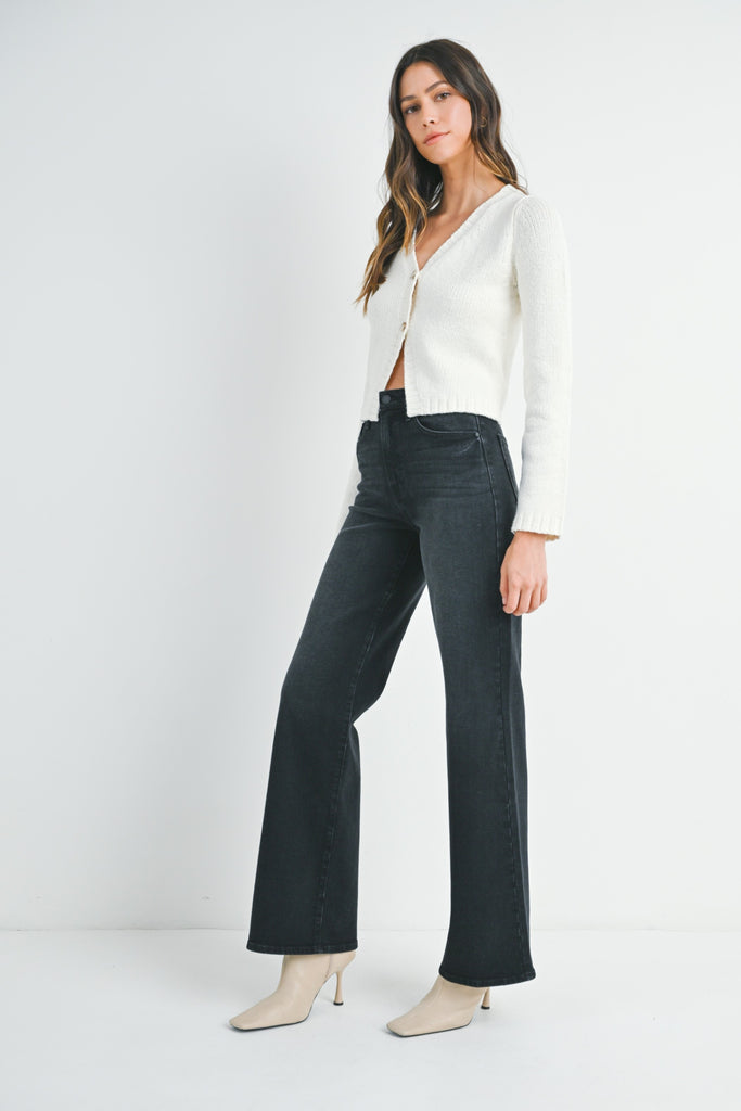 Palazzo Long Jean - Washed Black