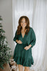 Dolman Sleeve Tie Front Dress - Green
