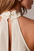 Asymmetrical Lace Halter Top - Ivory