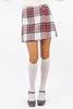 Plaid Mini Skirt With Pin Details