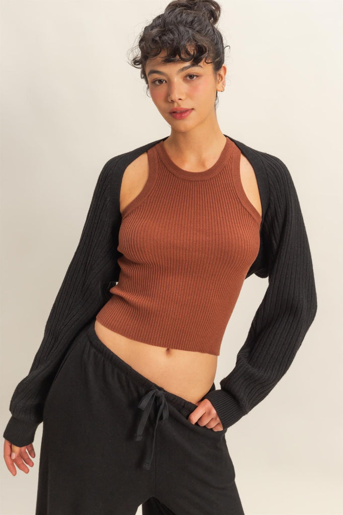 The Cropped Ballet Shrug - Black