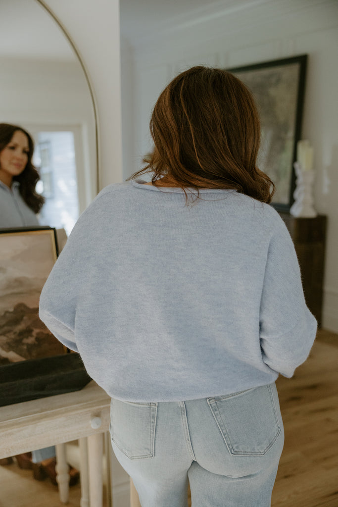 Lightweight Button Up Cardigan - Sky Blue