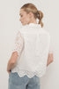 Scallop Edge Eyelet Button Up