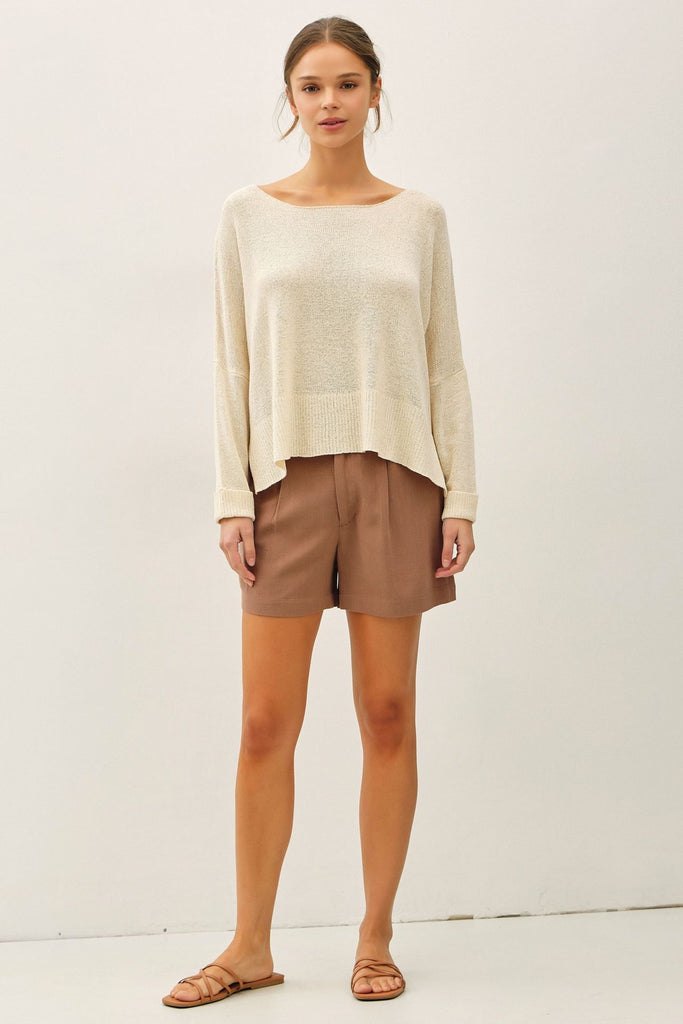 Linen Shorts With Pockets - Cocoa