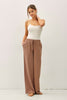 Linen Pant With Straight Leg - Cocoa