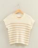 Striped Knit Sweater - Cream/Taupe