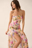 Pink/Orange Watercolour Maxi Dress