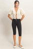 Embroidered Front Tie Shirt - Cream