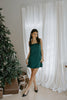 Back Bow Satin Dress - Green