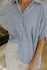 Oversized Striped Shirt - Blue