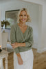 Faux Wrap Sweater - Sage
