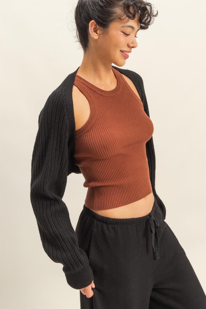 The Cropped Ballet Shrug - Black