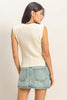 Knit Sleeveless Tank With Black Details
