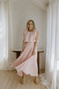 Bubble Top & Flowy Midi Skirt Set - Pink