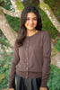 Cardigan with Gold Buttons - Mocha