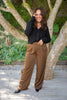 Wide Leg Dressy Pant - Brown