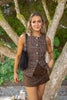 Tweed Vest - Brown