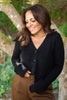 Button Up Cable Knit Cardigan - Black